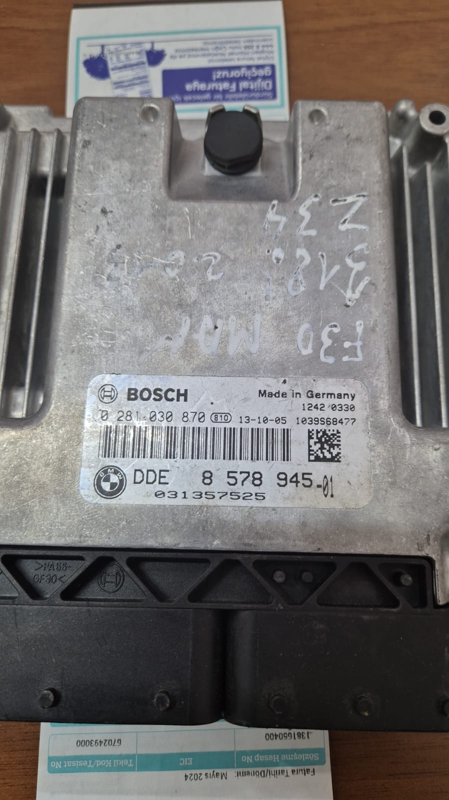 BMW 1 SERİSİ- DDE 8 578 945 -01 - 0281030870 EDC17C50-3.51